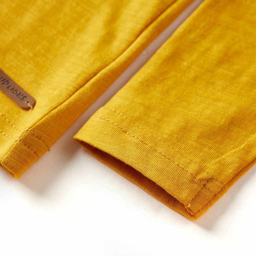 T-shirt manches longues pour enfant taille 92 jaune ocre - ocre, 92 (1 5-2 ans) - number 5.
