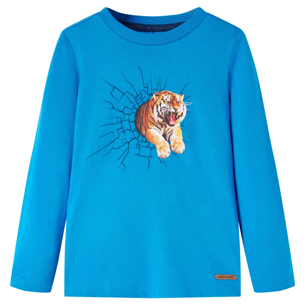 T-shirt manches longues pour enfant taille 92 bleu cobalt - 92 (1 5-2 ans) - number 1.