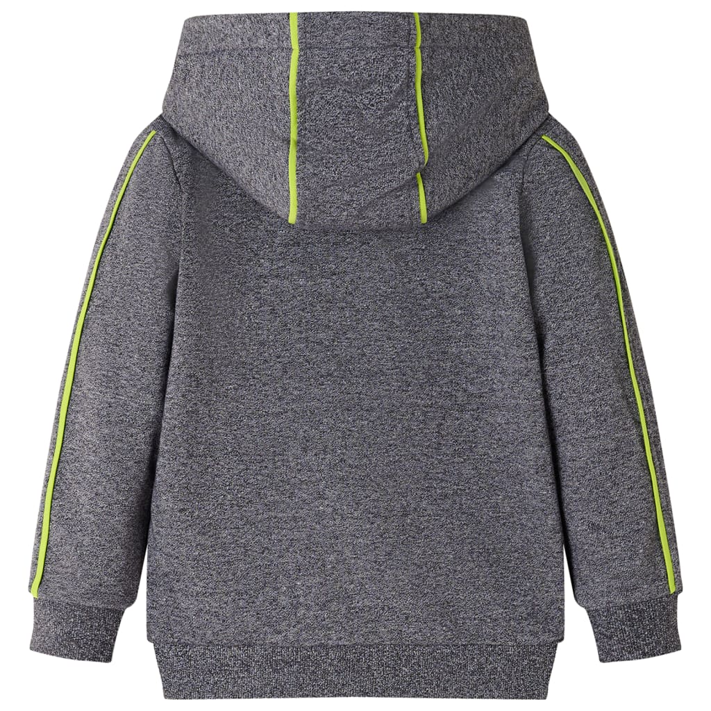 Sweat à capuche pour enfant taille 92 avec fermeture éclair gris chiné - 92 (1 5-2 ans) - number 2.