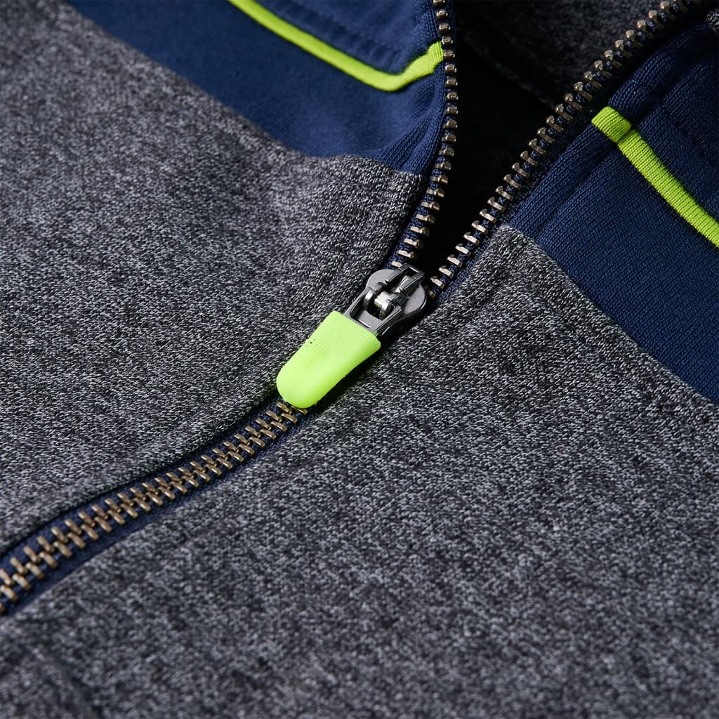 Sweat à capuche pour enfant taille 92 avec fermeture éclair gris chiné - 92 (1 5-2 ans) - number 4.