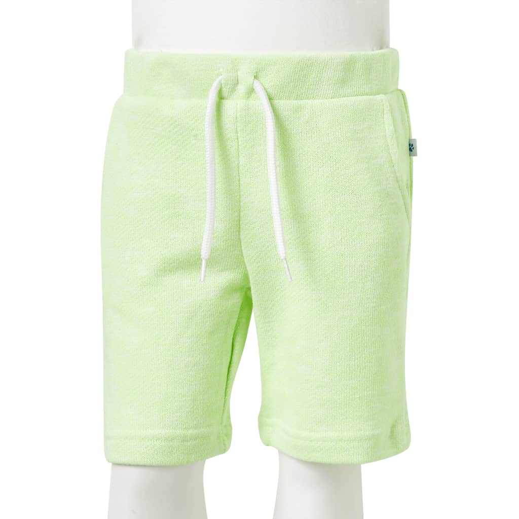 Short pour enfant taille 92 avec lacets jaune fluo - 92 (1 5-2 ans) - number 7.