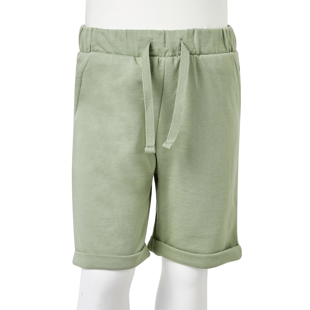 Short pour enfant taille 92 avec lacets couleur kaki clair - 92 (1 5-2 ans) - number 8.