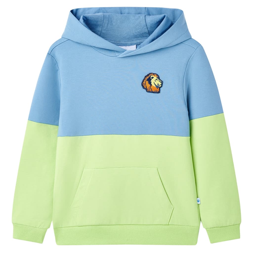 Sweat à capuche pour enfant taille 92 avec fermeture éclair bleu et jaune clair - 92 (1 5-2 ans) - number 1.