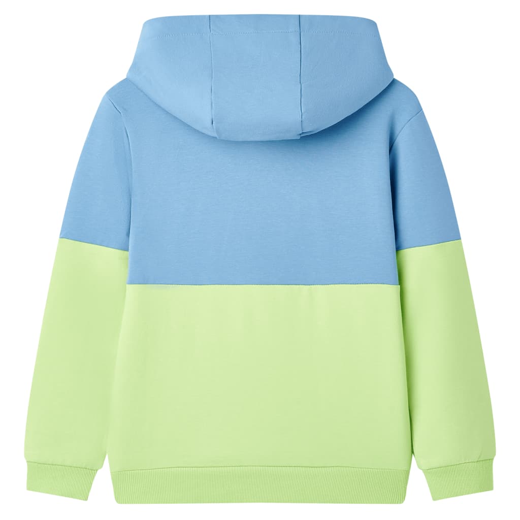 Sweat à capuche pour enfant taille 92 avec fermeture éclair bleu et jaune clair - 92 (1 5-2 ans) - number 2.