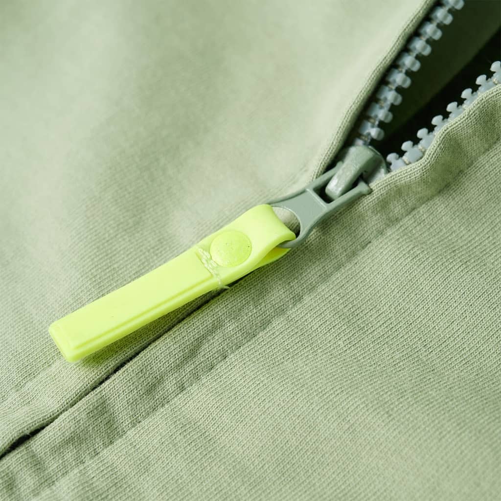 Sweat à capuche pour enfant taille 92 avec fermeture éclair couleur kaki clair - 92 (1 5-2 ans) - number 5.