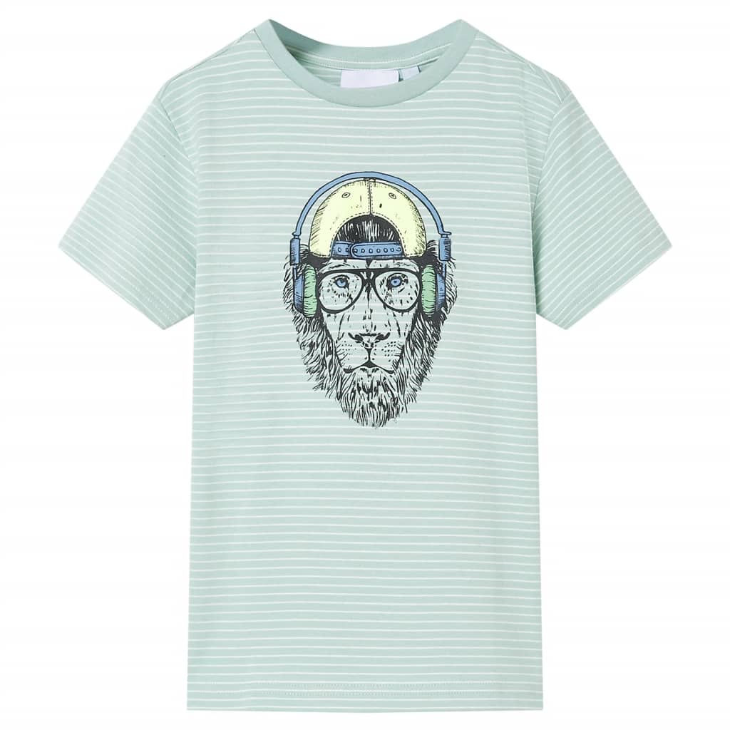 T-shirt pour enfant taille 92 rayures vert menthe clair - 92 (1 5-2 ans) - number 1.