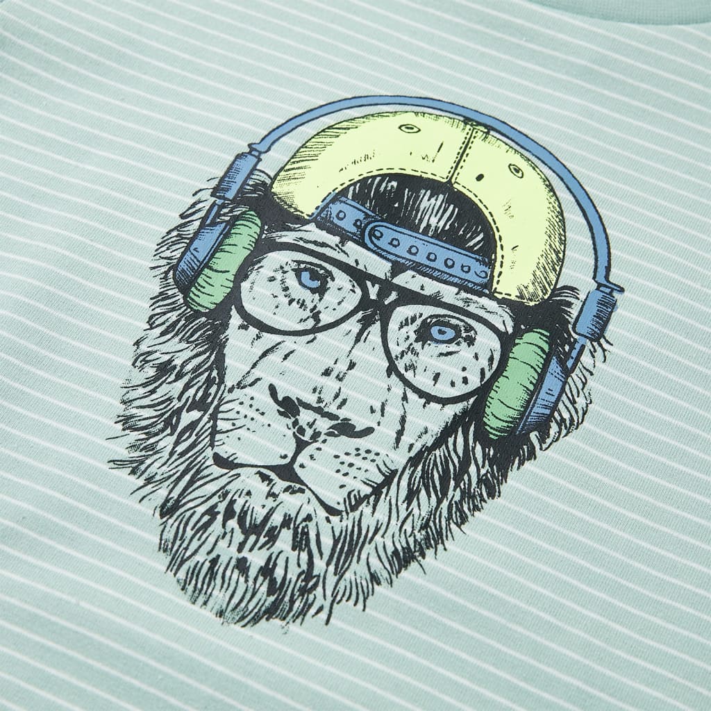 T-shirt pour enfant taille 92 rayures vert menthe clair - 92 (1 5-2 ans) - number 4.