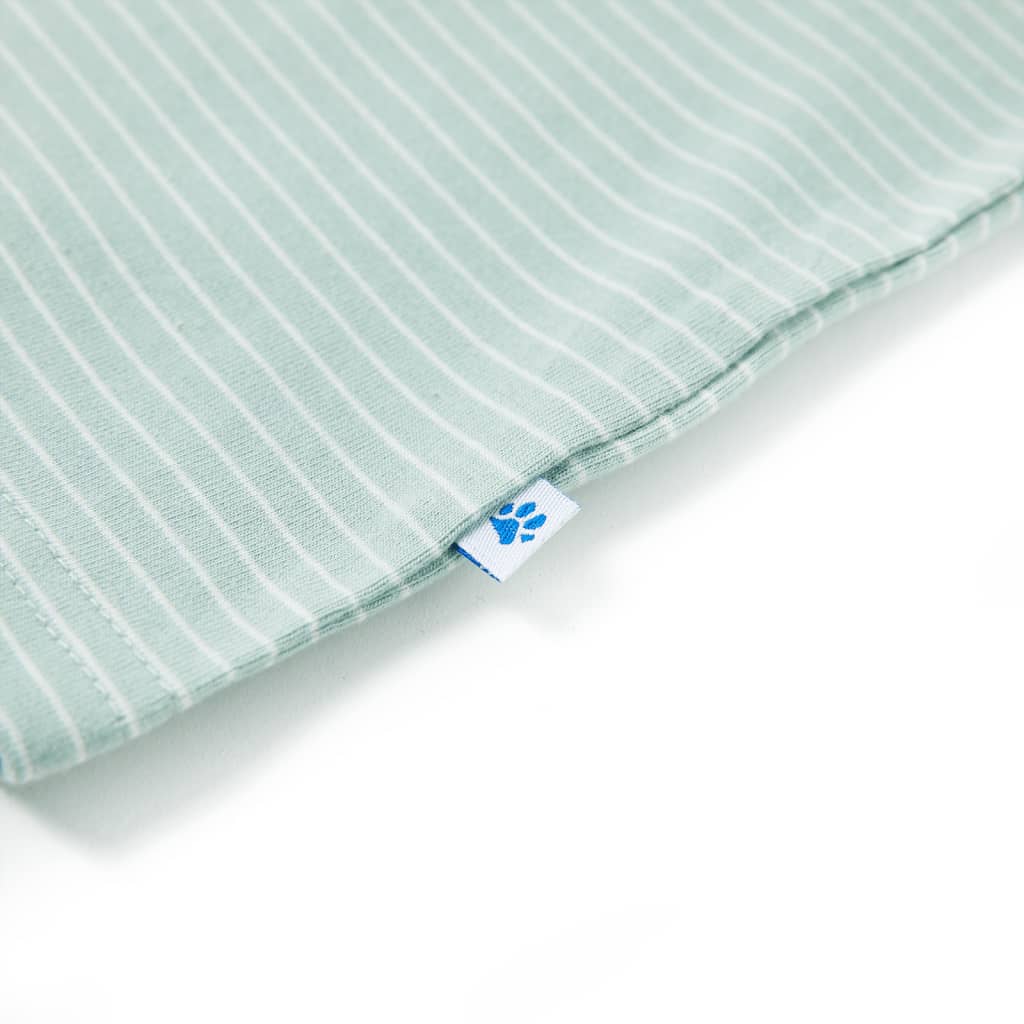 T-shirt pour enfant taille 92 rayures vert menthe clair - 92 (1 5-2 ans) - number 5.