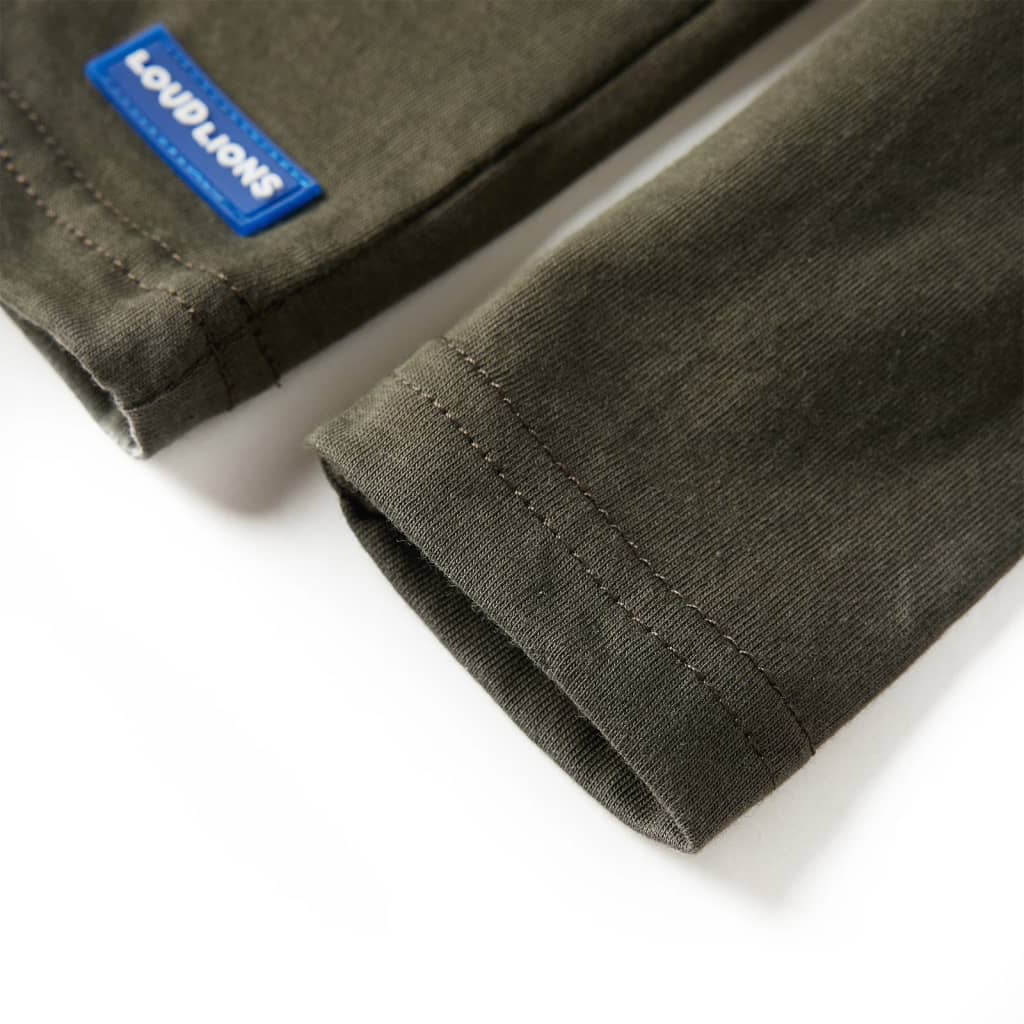 T-shirt manches longues pour enfant taille 92 kaki - 92 (1 5-2 ans) - number 6.