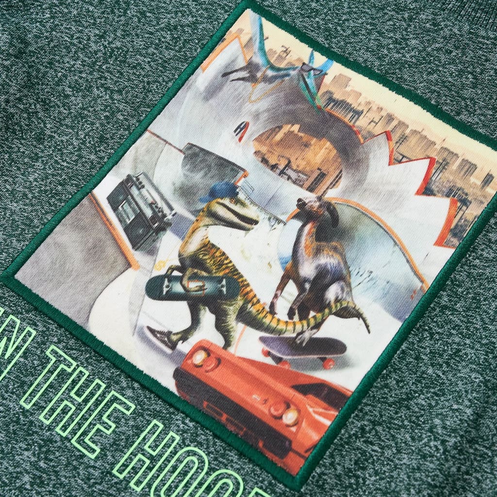 T-shirt à manches longues pour enfant taille 92 vert chiné - vert foncé, 92 (1 5-2 ans) - number 4.