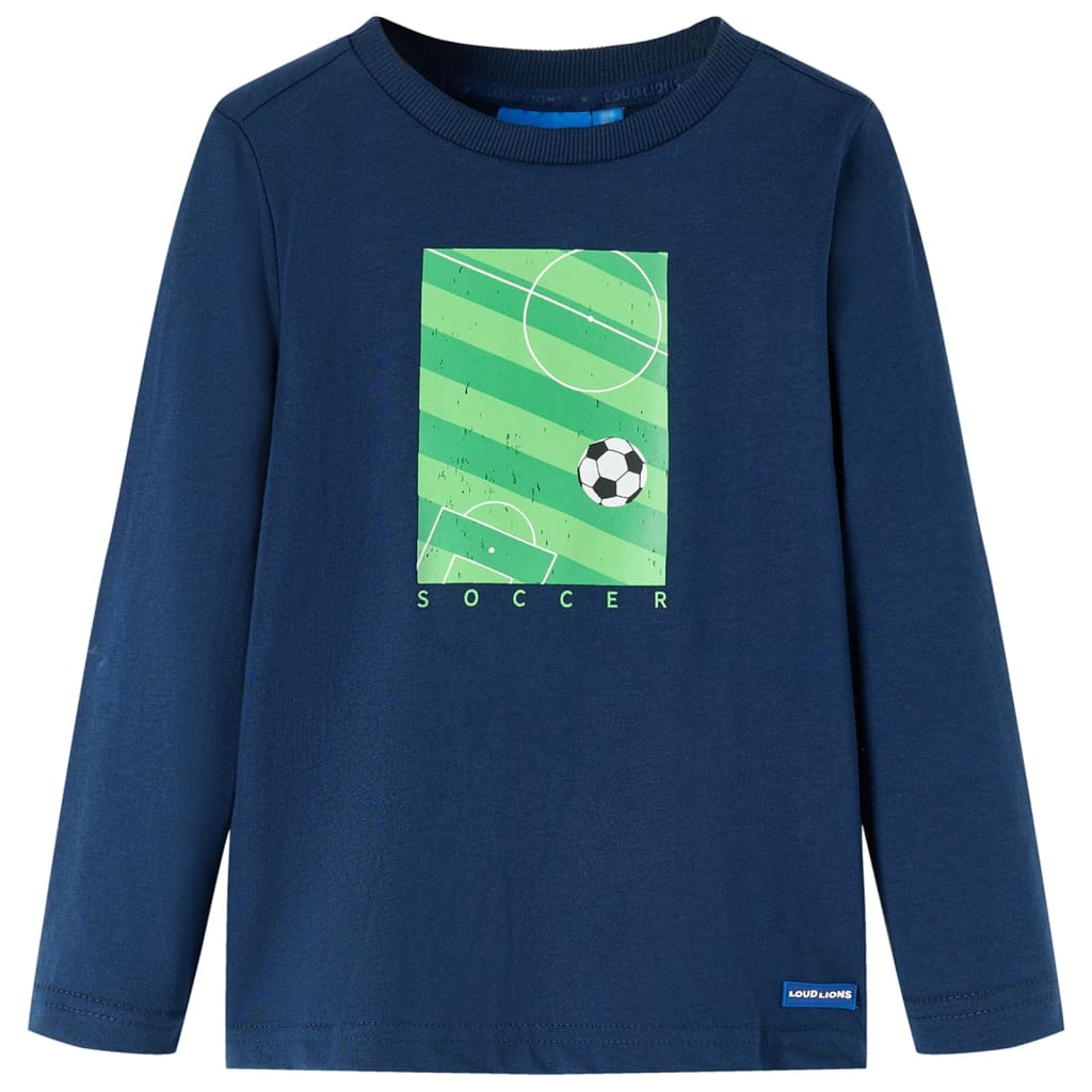 T-shirt manches longues pour enfant taille 92 bleu marine - 92 (1 5-2 ans) - number 1.