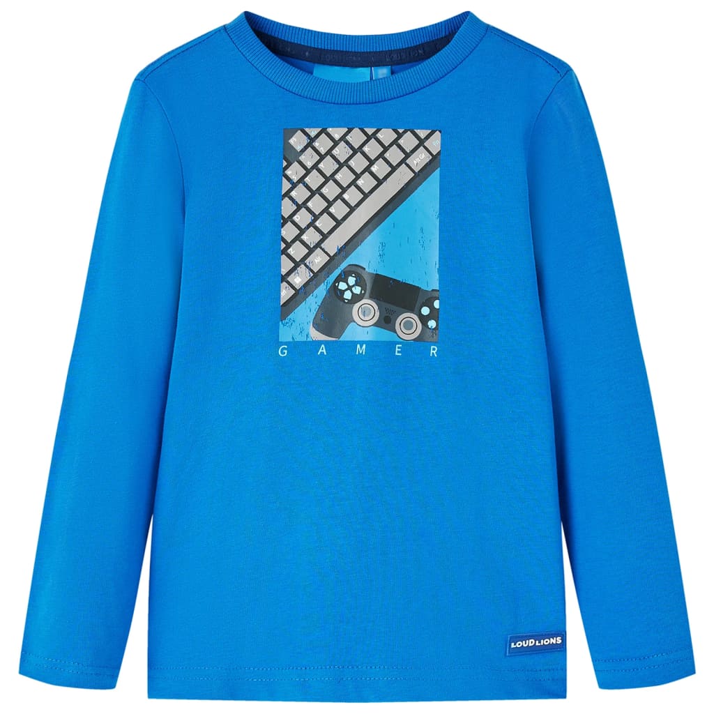 T-shirt manches longues pour enfant taille 92 bleu cobalt - 92 (1 5-2 ans) - number 1.
