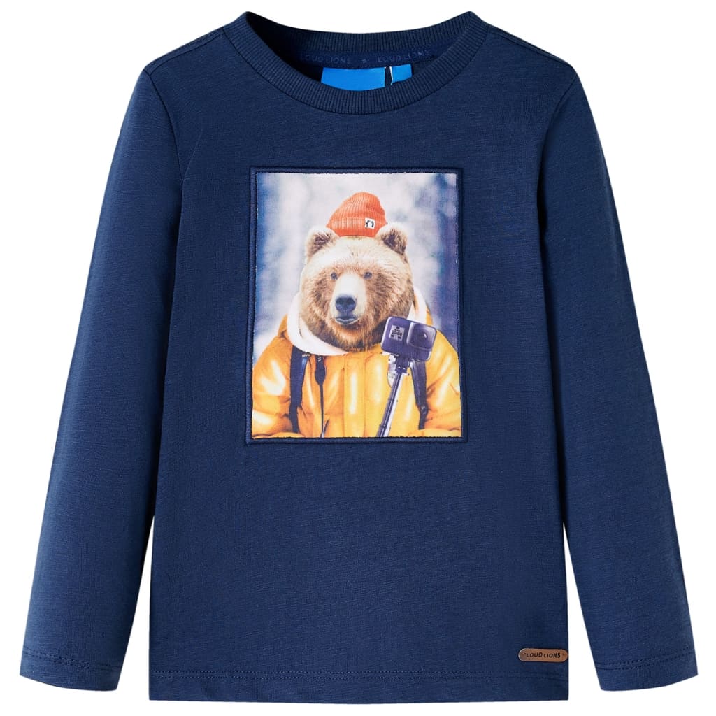 T-shirt à manches longues pour enfant taille 92 bleu chiné - 92 (1 5-2 ans) - number 1.