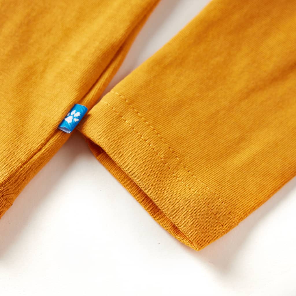 T-shirt manches longues pour enfant taille 92 jaune ocre - ocre, 92 (1 5-2 ans) - number 6.