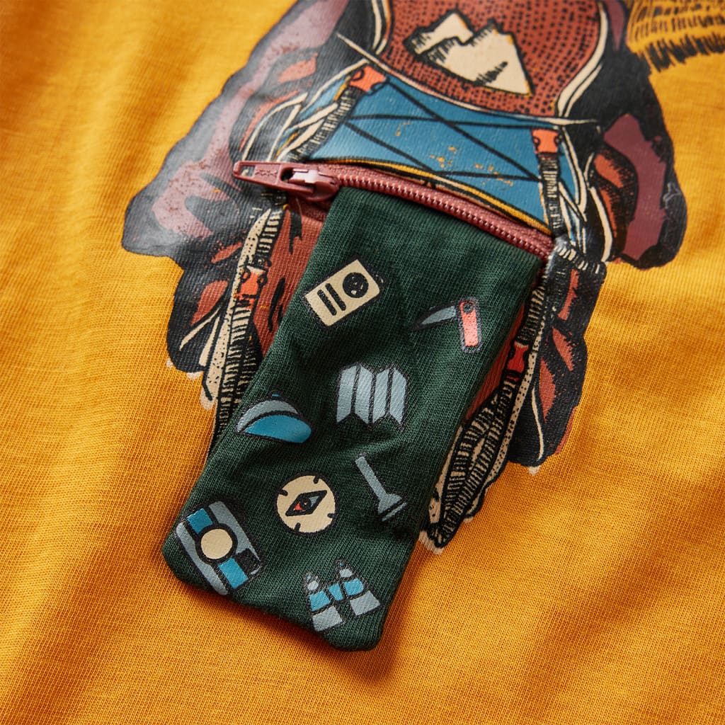 T-shirt manches longues pour enfant taille 92 jaune ocre - ocre, 92 (1 5-2 ans) - number 5.