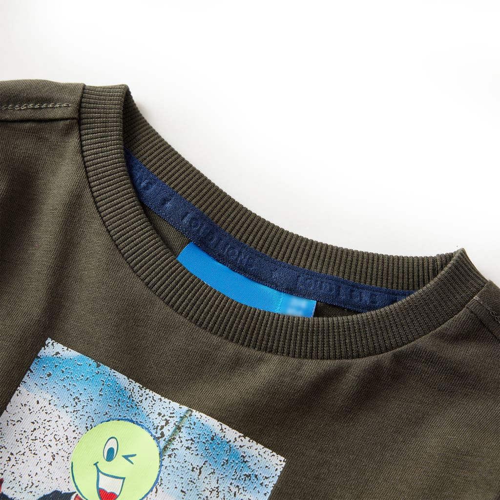 T-shirt à manches longues pour enfant taille 92 - kaki, 92 (1 5-2 ans) - number 3.