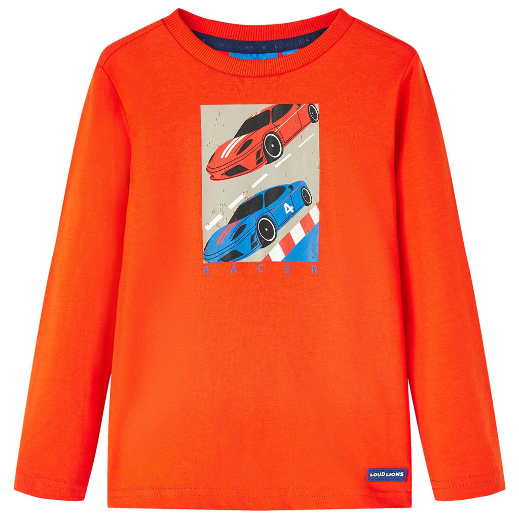 T-shirt manches longues pour enfant taille 92 cm orange - 92 (1 5-2 ans) - number 1.