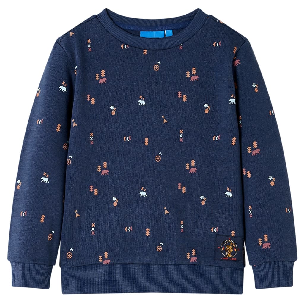 Sweat-shirt pour enfant taille 116 bleu foncé chiné - 116 (5-6 ans) - number 1.