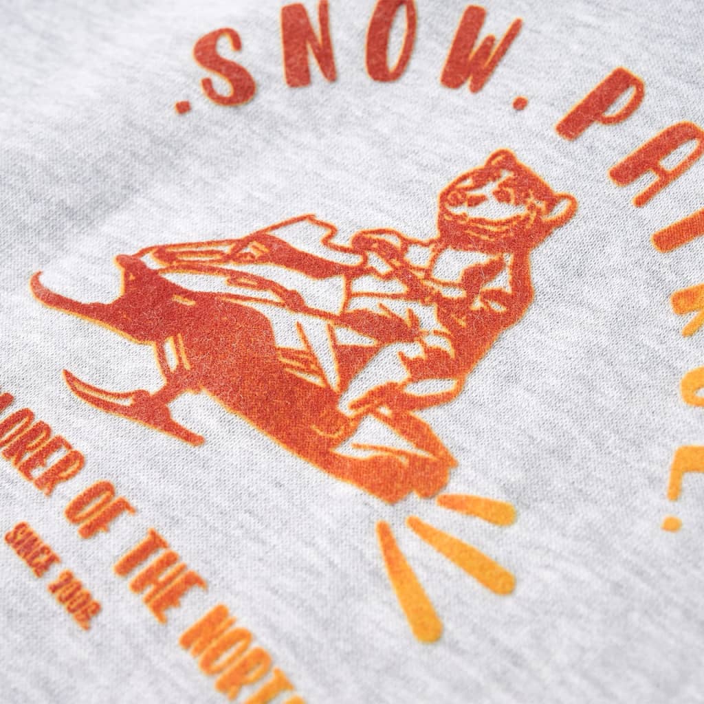 Sweat à capuche enfant taille 92 gris chiné et orange - gris, 92 (1 5-2 ans) - number 4.