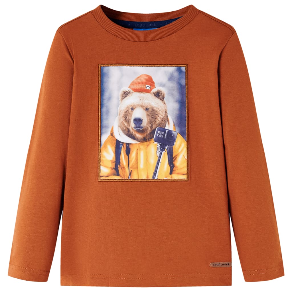 T-shirt manches longues pour enfant taille 92 cm orange - 92 (1 5-2 ans) - number 1.