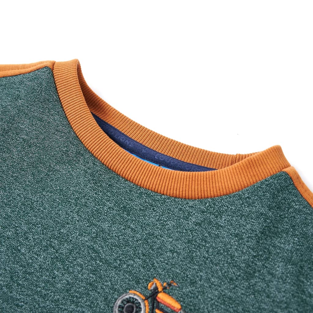 Sweat-shirt pour enfant vert foncé chiné taille 92 - vert, 92 (1 5-2 ans) - number 3.
