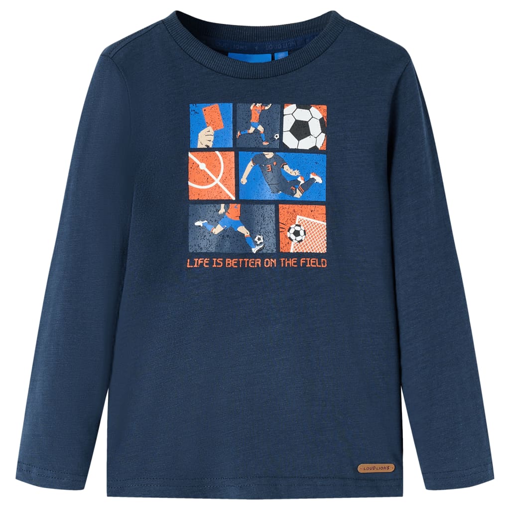 T-shirt à manches longues pour enfant taille 92 bleu marine chiné - 92 (1 5-2 ans) - number 1.