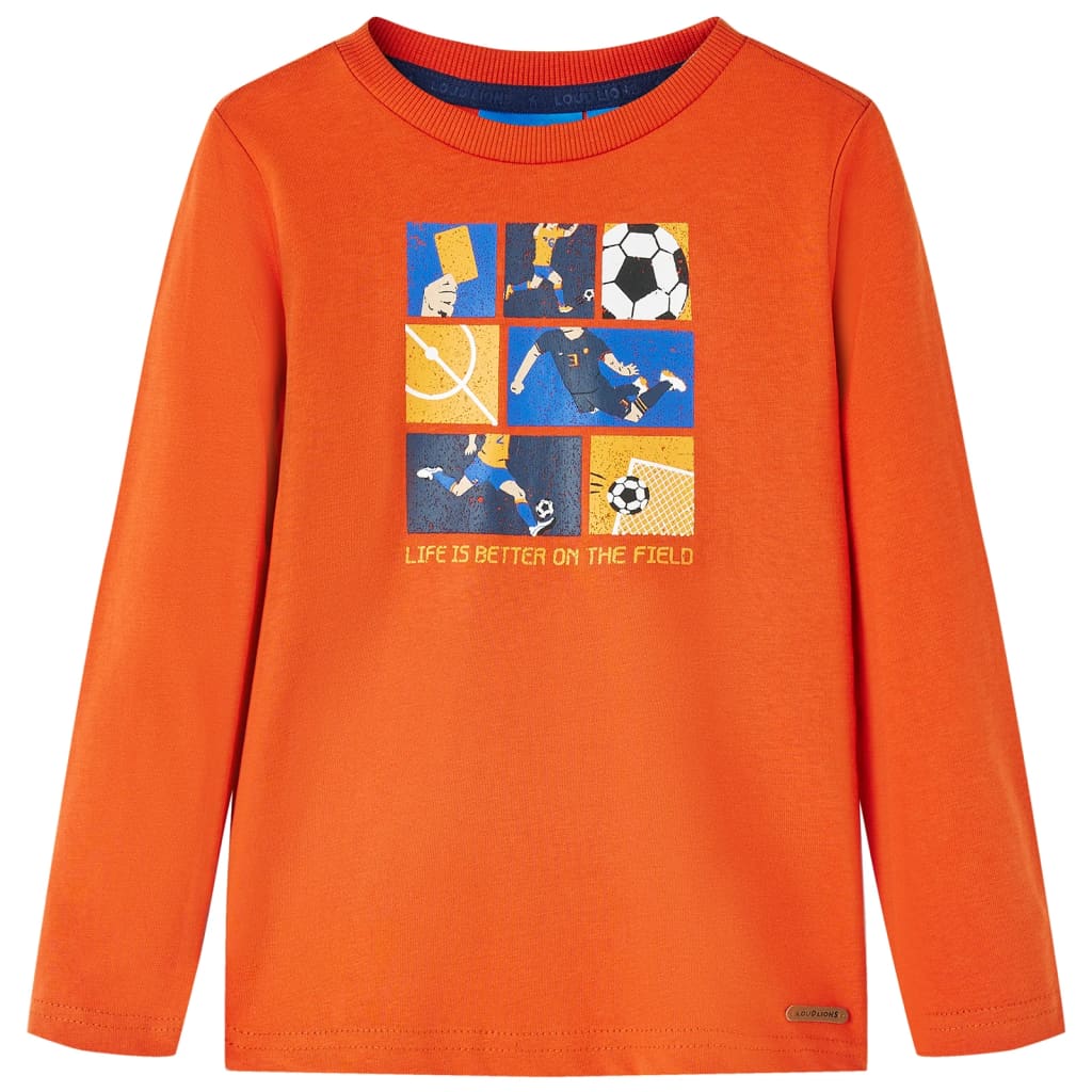 T-shirt manches longues pour enfant taille 92 orange - 92 (1 5-2 ans) - number 1.