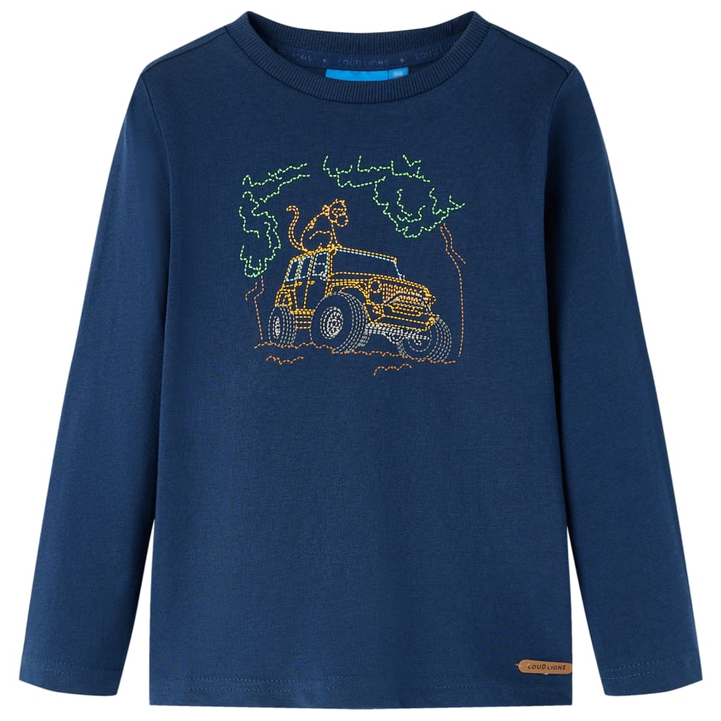 T-shirt manches longues pour enfant taille 92 - bleu marine, 92 (1 5-2 ans) - number 1.