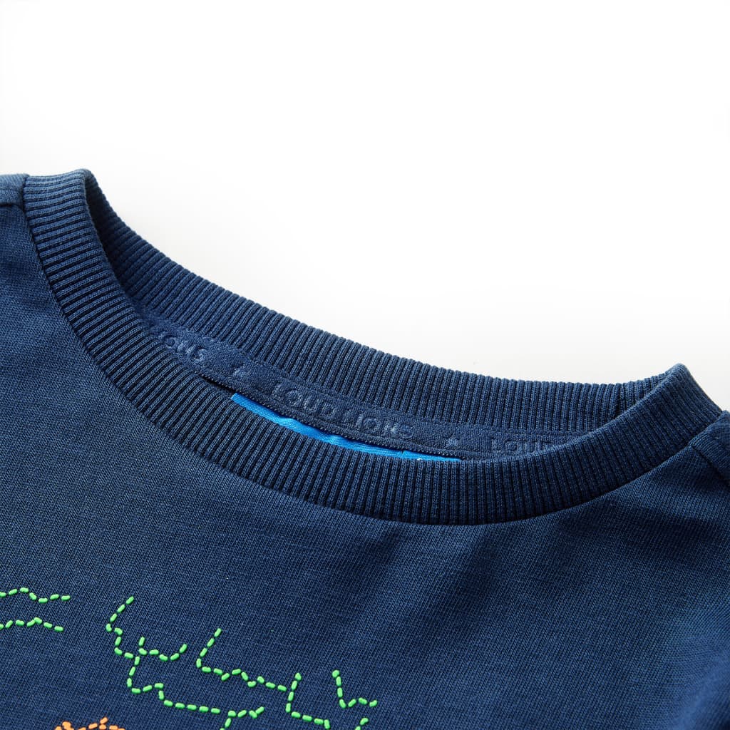 T-shirt manches longues pour enfant taille 92 - bleu marine, 92 (1 5-2 ans) - number 3.