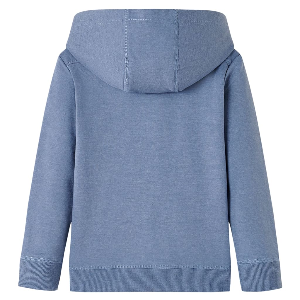 Sweat à capuche pour enfant taille 92 avec fermeture éclair bleu chiné - 92 (1 5-2 ans) - number 2.