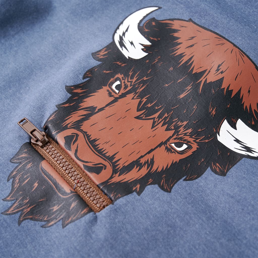 Sweat à capuche pour enfant taille 92 avec fermeture éclair bleu chiné - 92 (1 5-2 ans) - number 4.