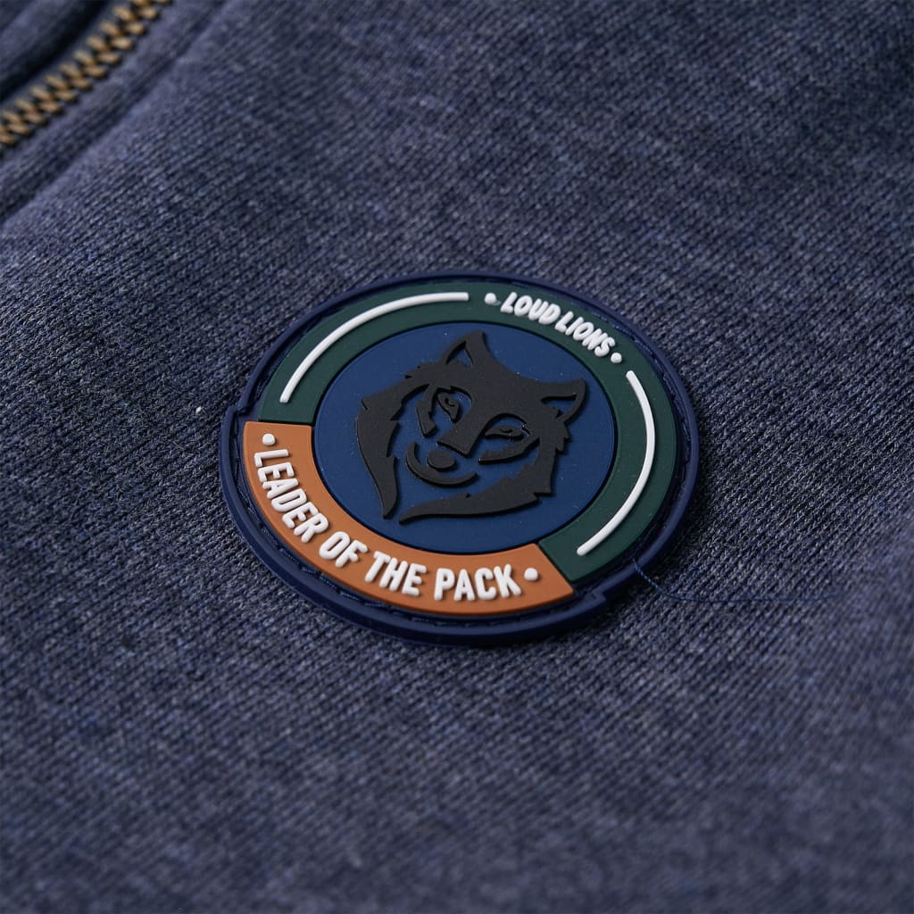 Sweat à capuche pour enfant taille 92 avec fermeture éclair bleu chiné - 92 (1 5-2 ans) - number 4.