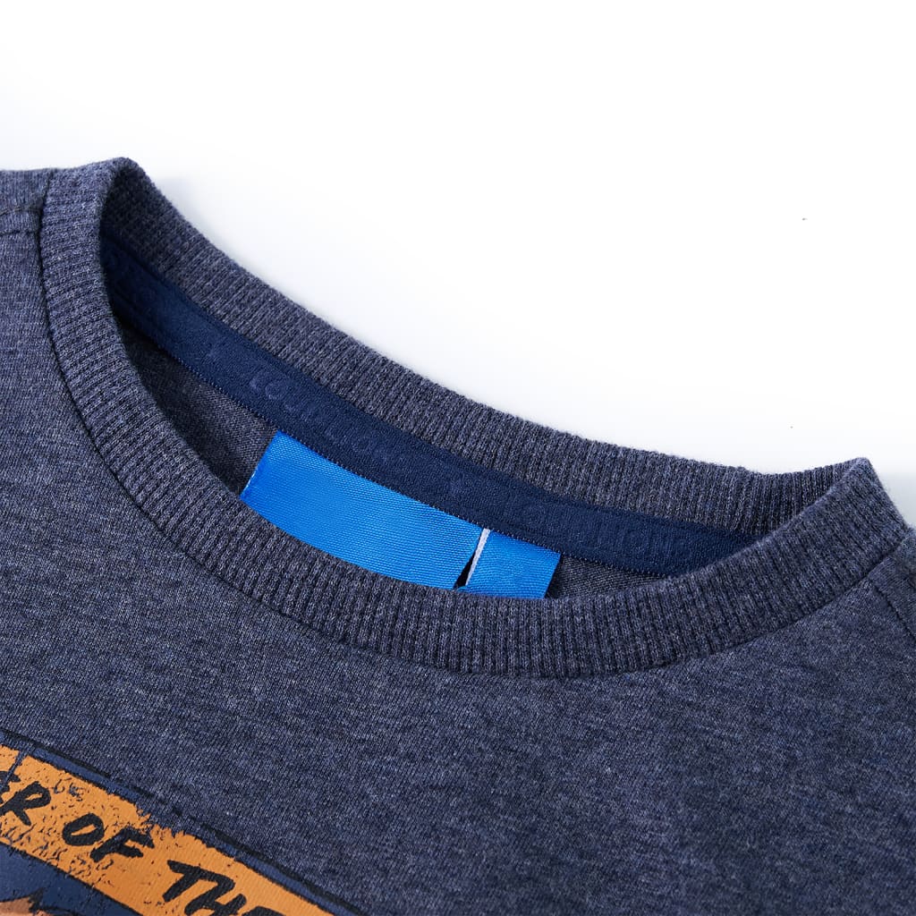 T-shirt à manches longues pour enfant taille 92 bleu foncé chiné - 92 (1 5-2 ans) - number 3.