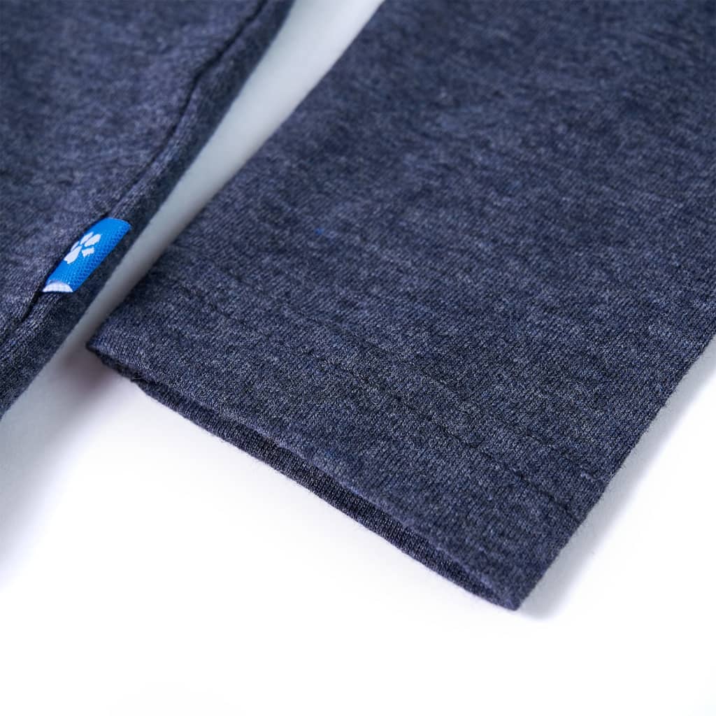 T-shirt à manches longues pour enfant taille 92 bleu foncé chiné - 92 (1 5-2 ans) - number 5.