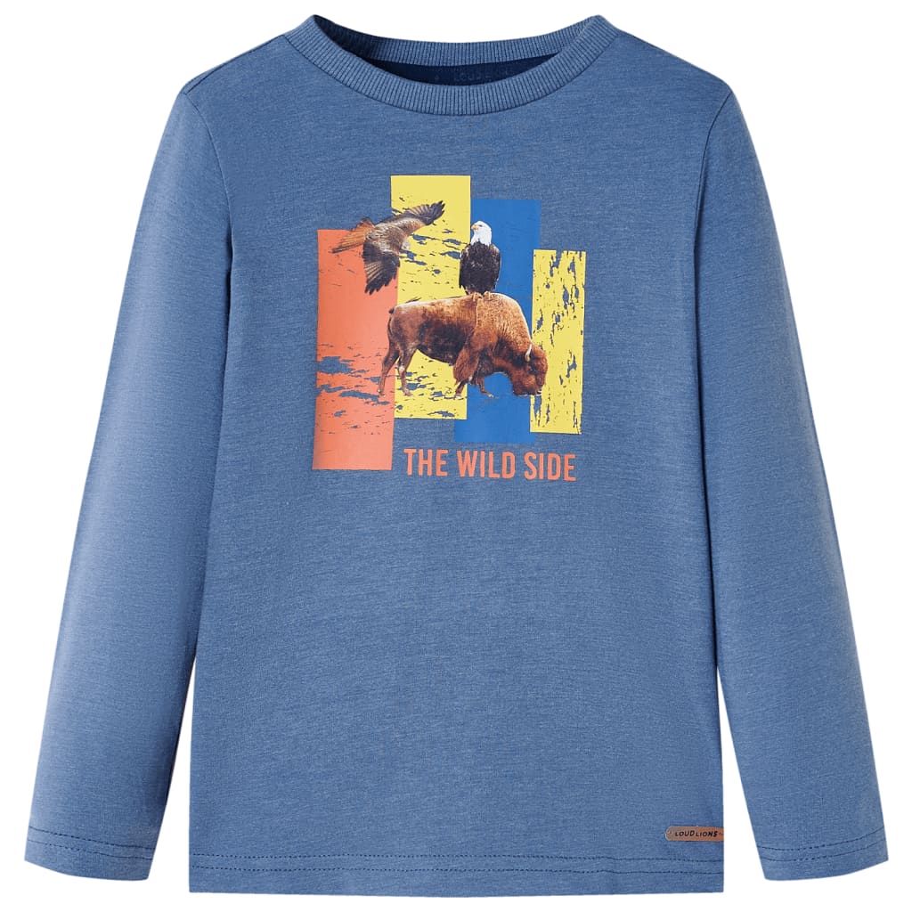 T-shirt à manches longues pour enfant taille 92 bleu chiné - 92 (1 5-2 ans) - number 1.