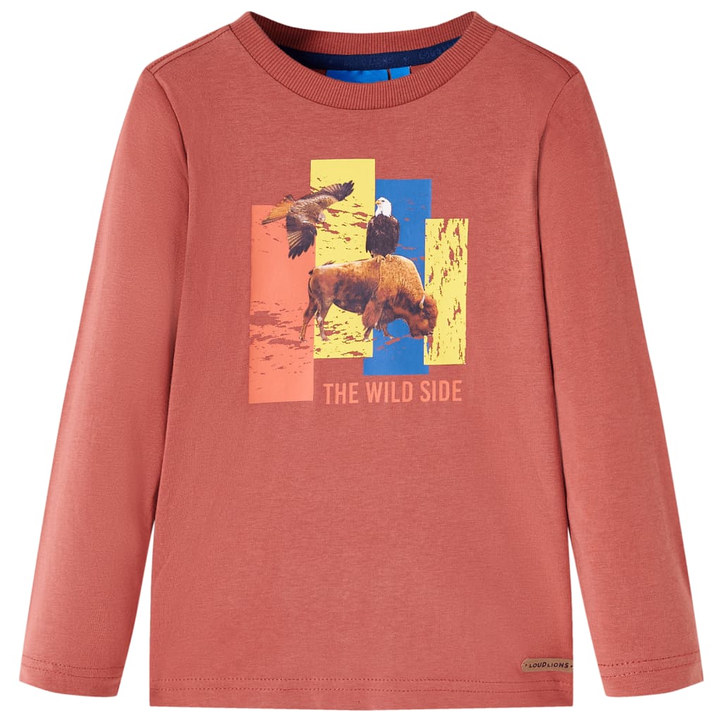T-shirt manches longues pour enfant taille 92 couleur henné - 92 (1 5-2 ans) - number 1.