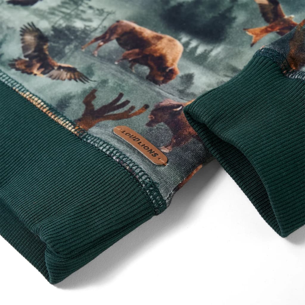 Sweat-shirt pour enfant taille 92 vert foncé - 92 (1 5-2 ans) - number 5.