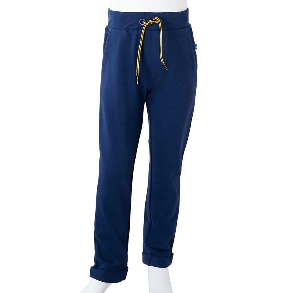 Pantalon pour enfant, cordon de serrage à la taille, bleu marine, taille 92 - 92 (1 5-2 ans) - number 9.