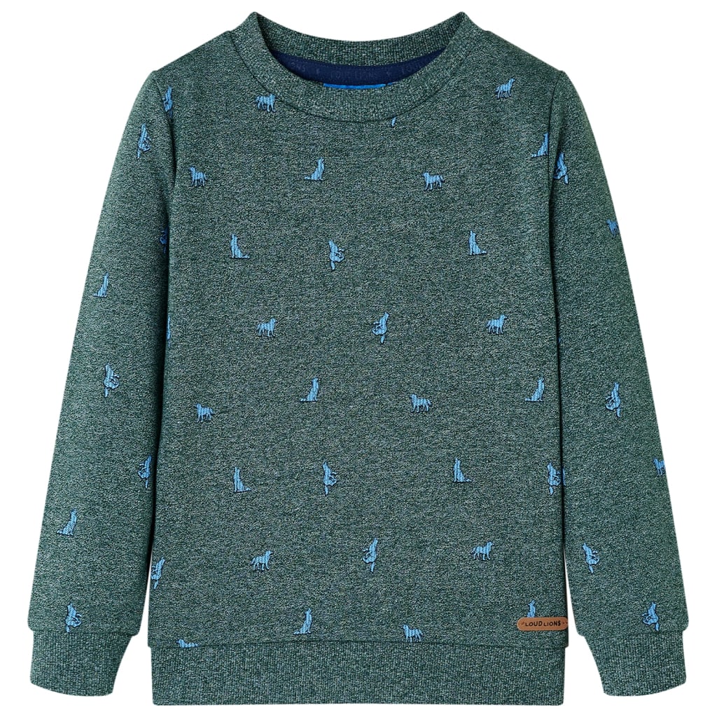 Sweat-shirt pour enfant vert foncé chiné taille 92 - 92 (1 5-2 ans) - number 1.
