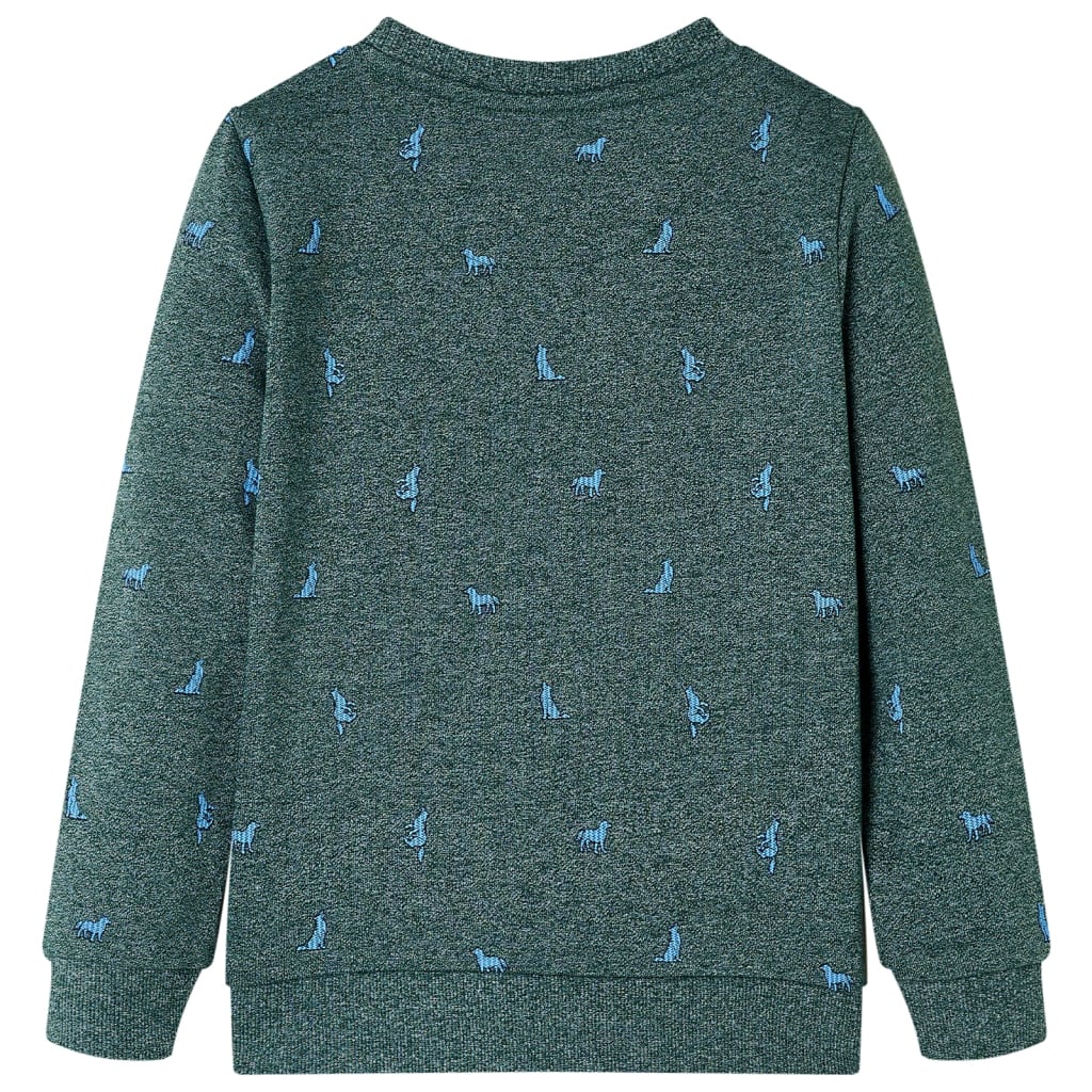 Sweat-shirt pour enfant vert foncé chiné taille 92 - 92 (1 5-2 ans) - number 2.