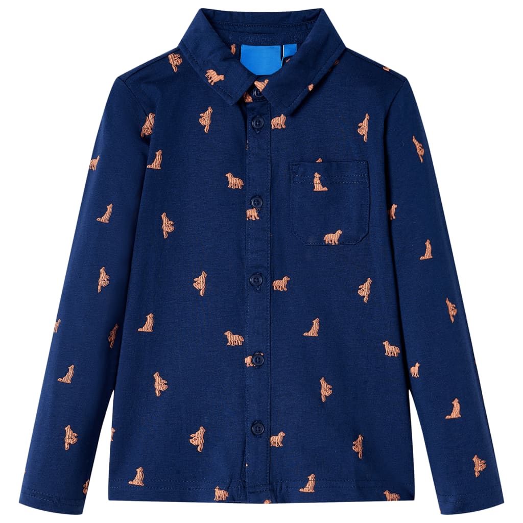 Chemise pour enfant taille 92 bleu marine - 92 (1 5-2 ans) - number 1.