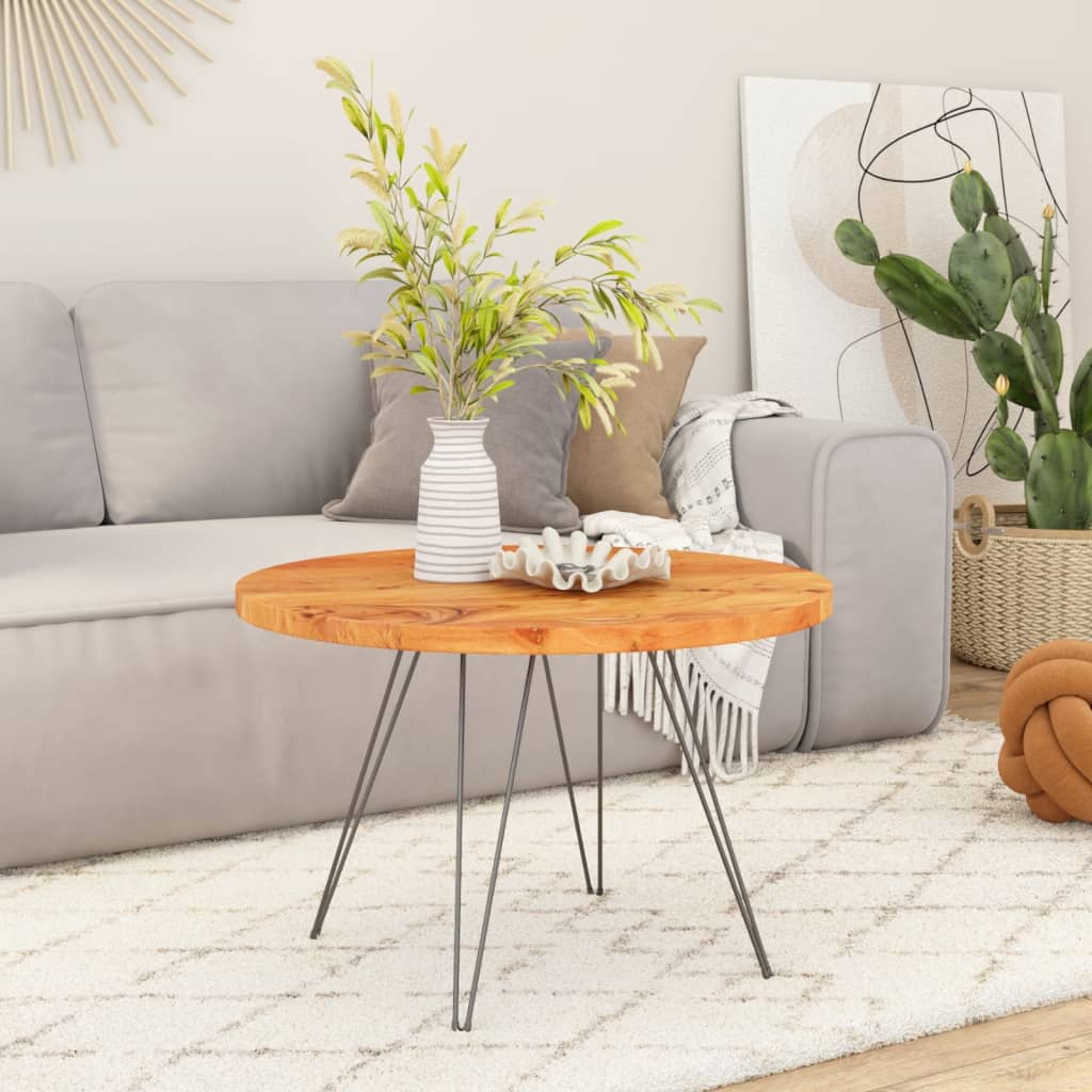 Bordplade ø50x2,5 cm rund massivt akacietræ - number 2.