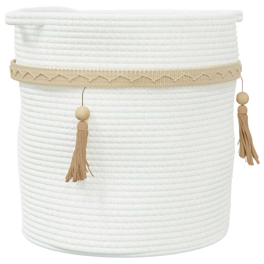 Storage basket ø38x36 cm cotton - white - number 2.