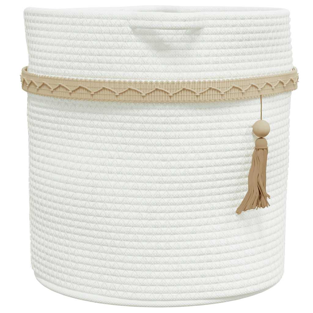 Storage basket ø38x36 cm cotton - white - number 5.