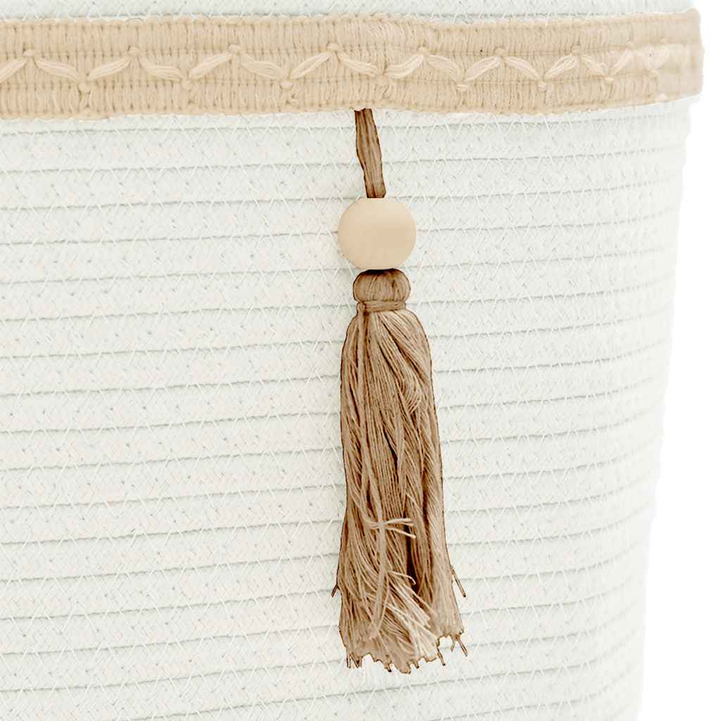 Storage basket ø38x36 cm cotton - white - number 7.