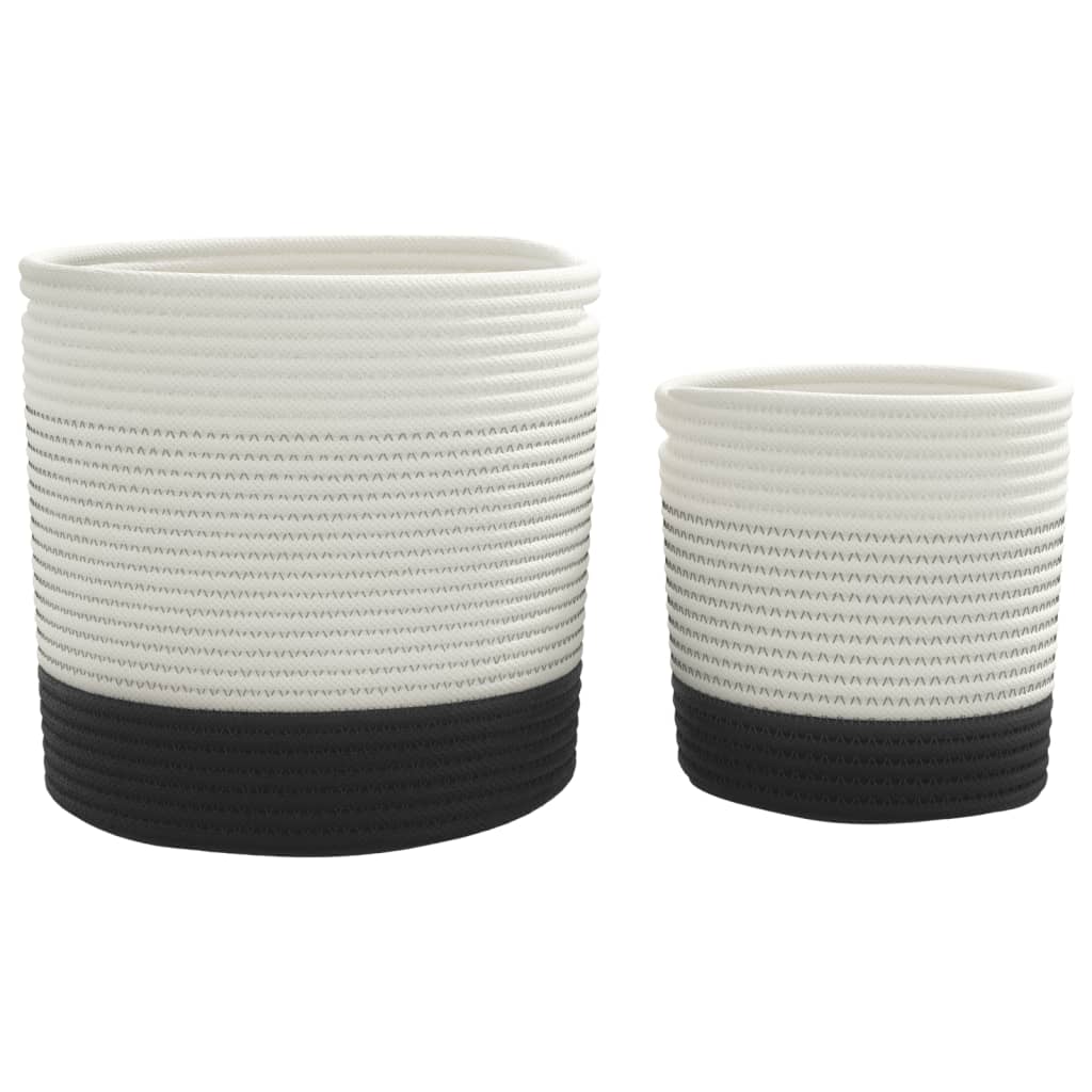 Storage basket 2 pcs. cotton white and black - number 5.