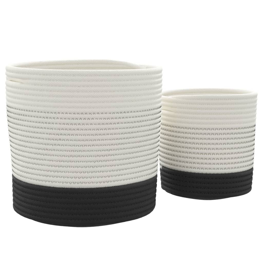 Storage basket 2 pcs. cotton white and black - number 4.