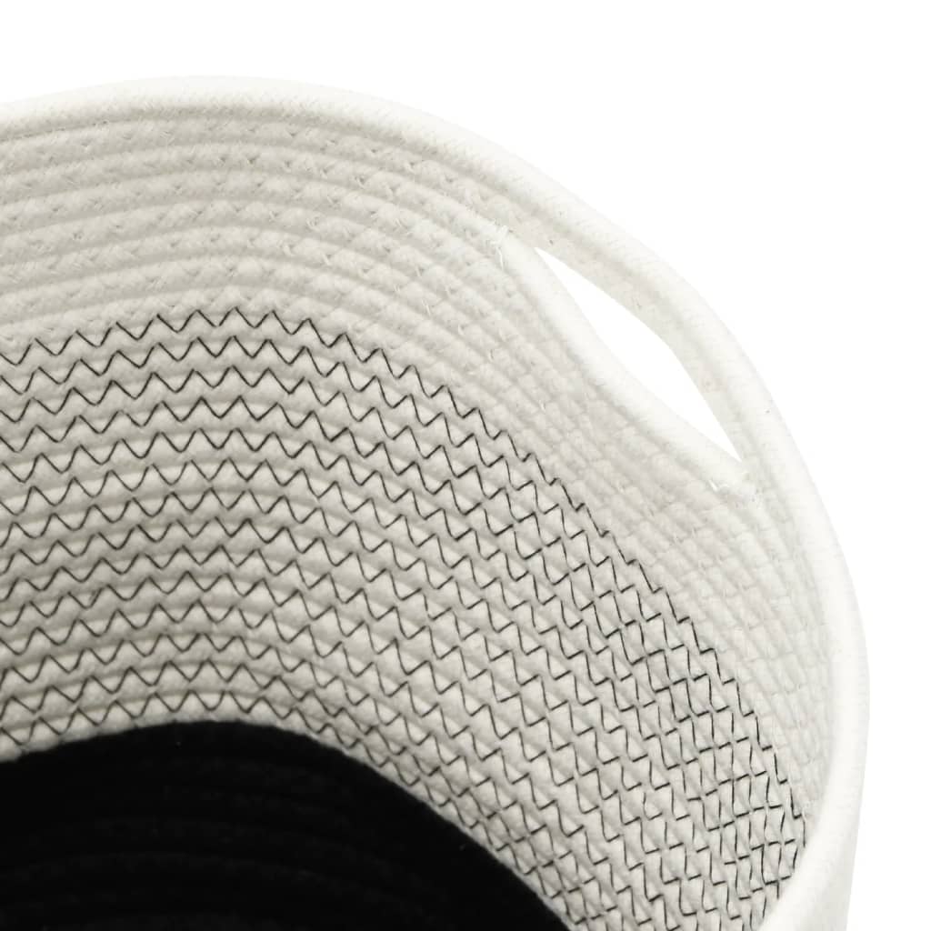 Storage basket 2 pcs. cotton white and black - number 6.