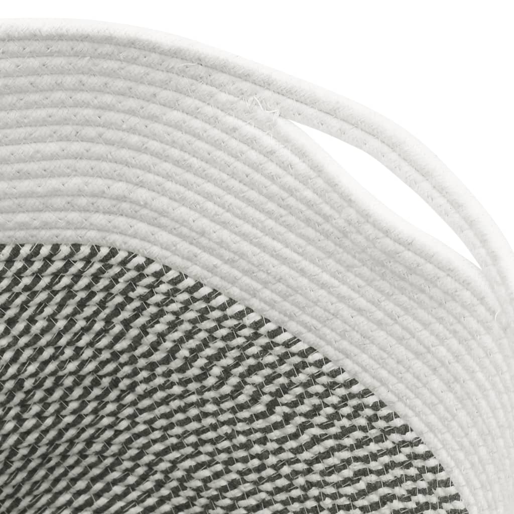 Storage basket ø40x35 cm cotton and white - gray and white, 40 x 35 cm - number 6.