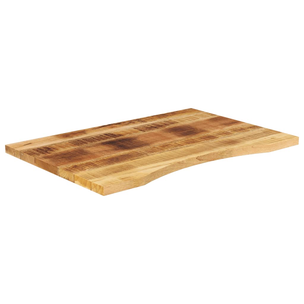 Bordplade med kurvet form 90x60x2,5 cm ru massivt mangotræ - 90 x 60 x 2 5 cm (l x b x t) - number 2.